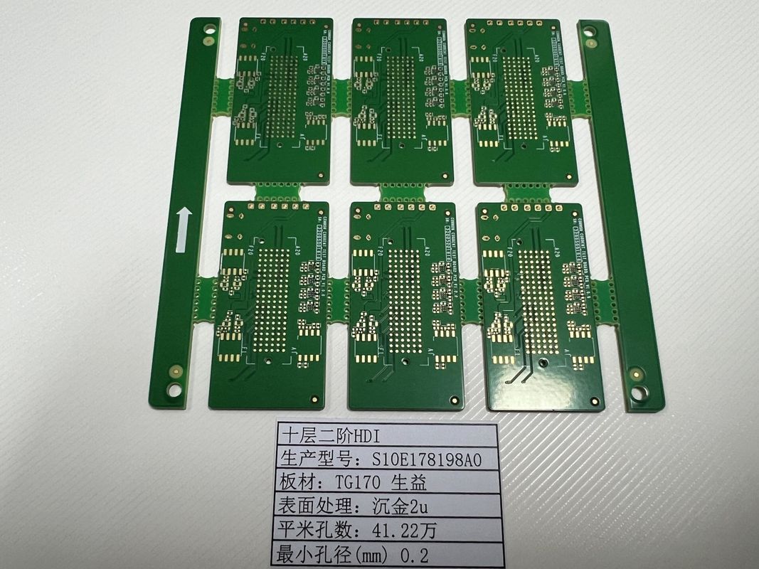 10L HDI PCB Board 2+N+2 с минимальными следами 3/3mil Board 0,4-3,2mm SHENGYI TG170 ENIG3-8U